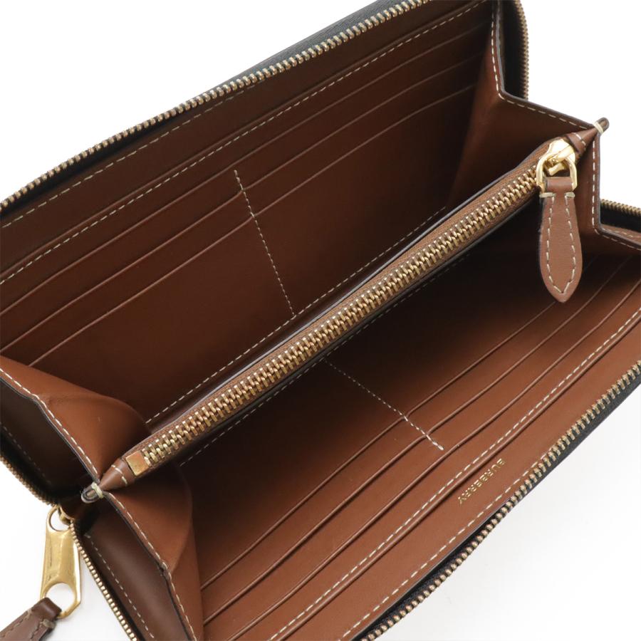 BURBERRY バーバリー ホースフェリープリント エルモア ラウンドファスナー 長財布 キャンバス レザー ベージュ ブラック 黒 | BURBERRY | 04