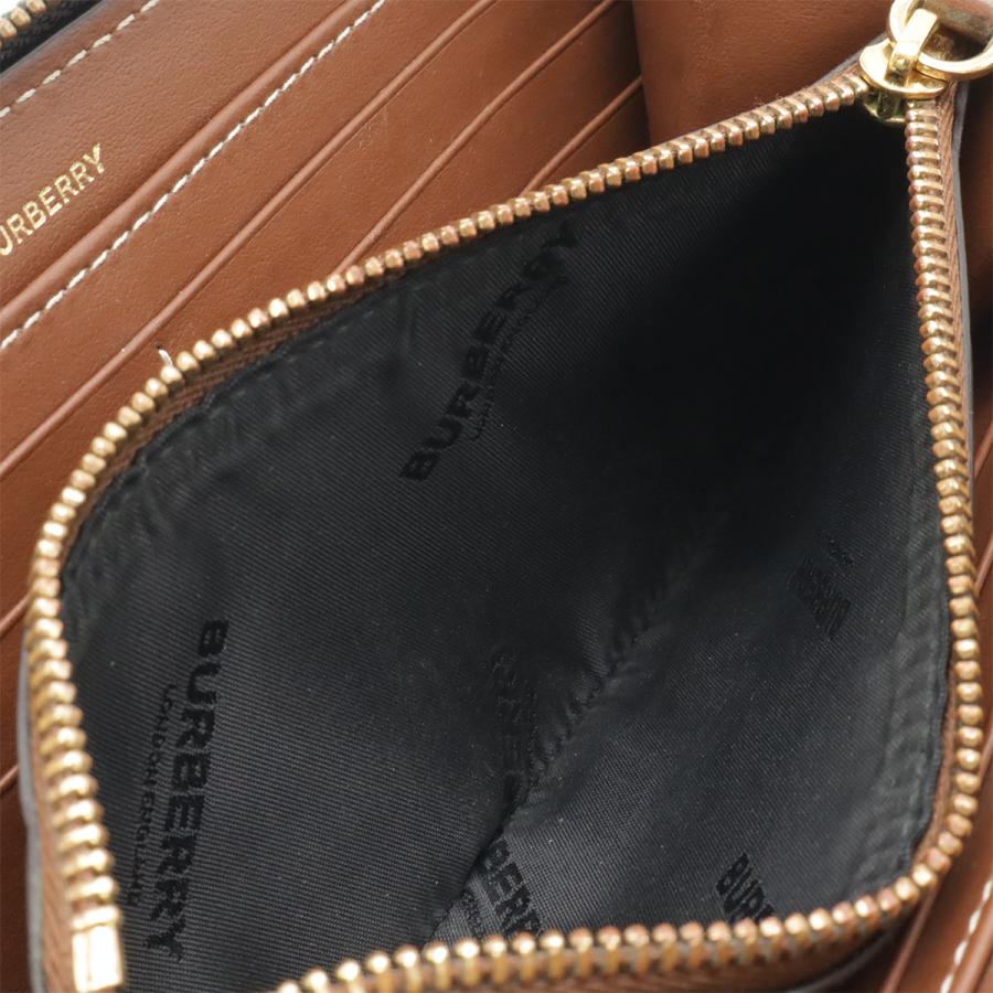 BURBERRY バーバリー ホースフェリープリント エルモア ラウンドファスナー 長財布 キャンバス レザー ベージュ ブラック 黒 | BURBERRY | 07
