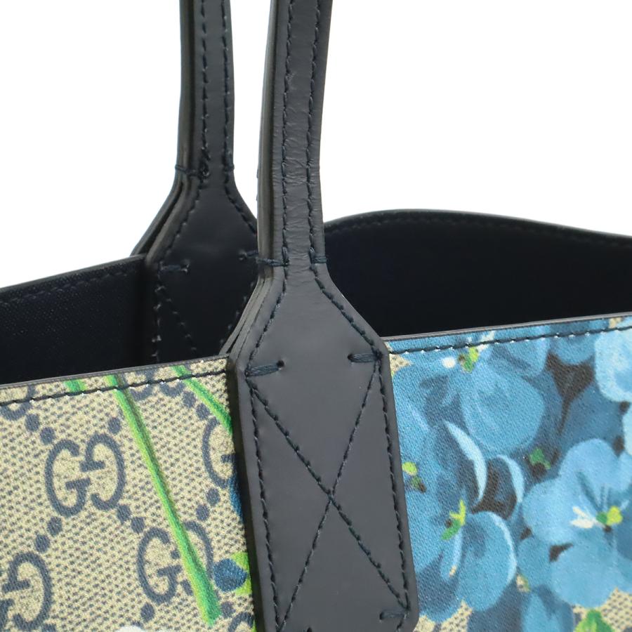 GUCCI グッチ GGブルームス GGスプリーム 花柄 リバーシブル トートバッグ ショルダーバッグ PVC レザー ベージュ ブルー系 | GUCCI | 06