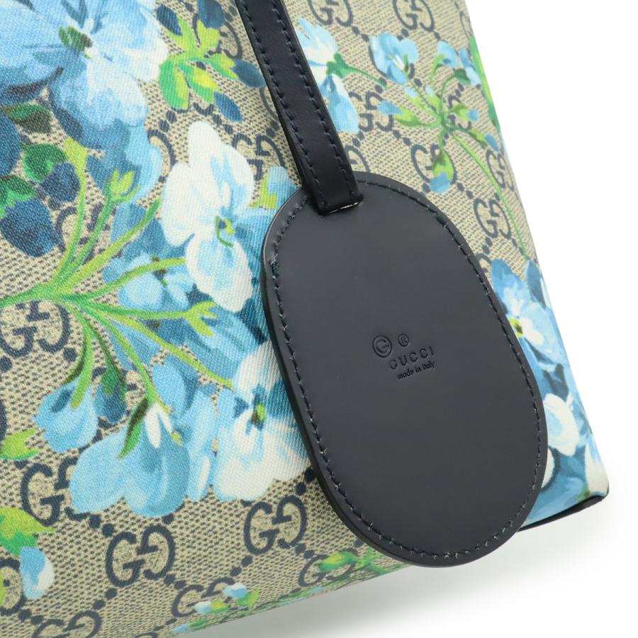 GUCCI グッチ GGブルームス GGスプリーム 花柄 リバーシブル トートバッグ ショルダーバッグ PVC レザー ベージュ ブルー系 | GUCCI | 07
