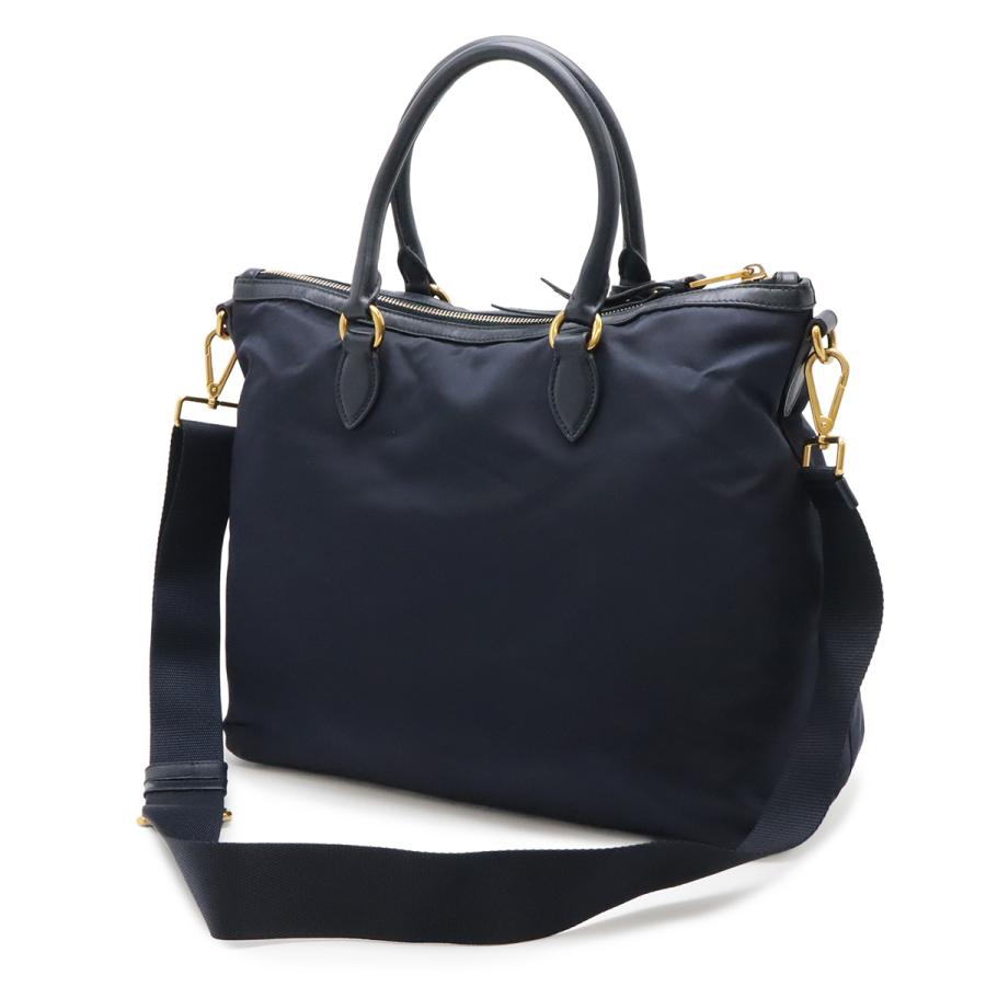 PRADA プラダ トートバッグ ショルダーバッグ ハンドバッグ 2WAY ショルダーバッグ ナイロン レザー ネイビー 紺 ゴールド金具 1BC060 | PRADA | 01