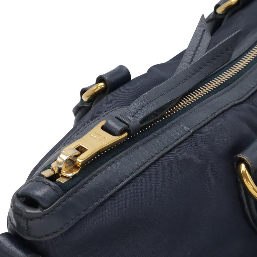 PRADA プラダ トートバッグ ショルダーバッグ ハンドバッグ 2WAY ショルダーバッグ ナイロン レザー ネイビー 紺 ゴールド金具 1BC060 | PRADA | 03
