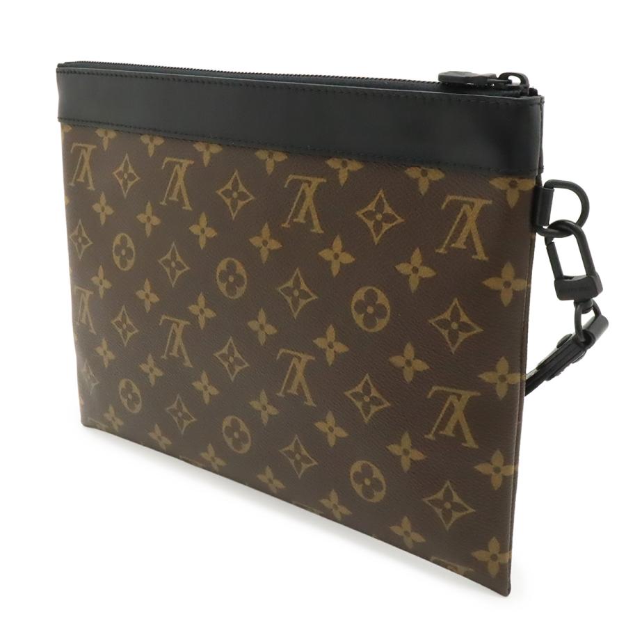 LOUIS VUITTON ルイ ヴィトン モノグラムマカサー ポシェット トゥ ゴー セカンドバッグ クラッチバッグ 小物入れ ブラウン 茶 ブラック | LOUIS VUITTON | 01