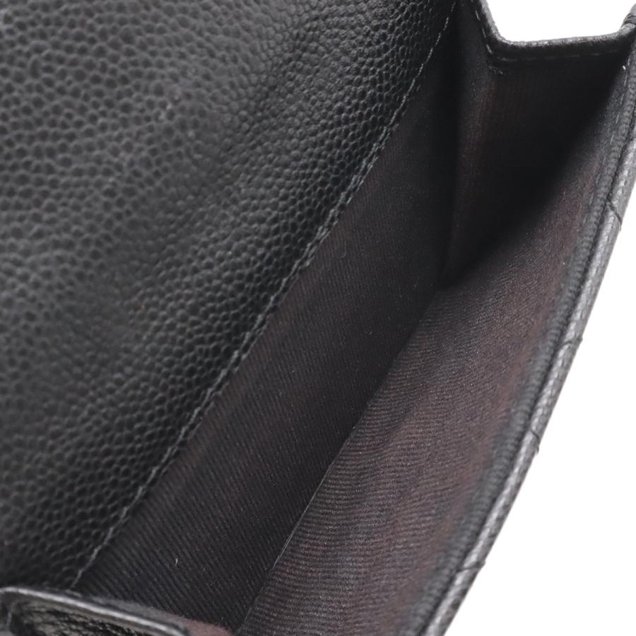 CHANEL シャネル クラシック スモール フラップ ウォレット マトラッセ ココマーク 3つ折財布 三つ折り キャビアスキン レザー ブラック | CHANEL | 06