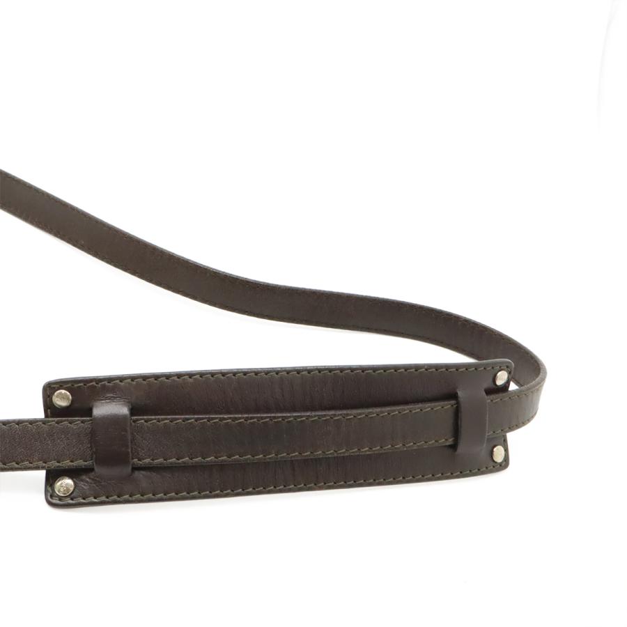 LOEWE ロエベ リピートアナグラム ショルダーバッグ 斜め掛け PVC レザー ブラック 黒 ダークブラウン 茶 ポーチ付き シルバー金具 | LOEWE | 04