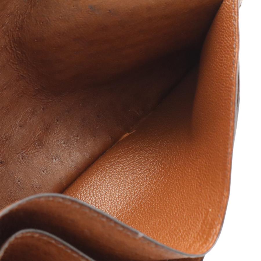 HERMES エルメス ベアン クラシック 2つ折長財布 二つ折り長財布 エミュー オーストリッチ レザー ブラウン ゴールド金具 □C刻印 | HERMES | 06