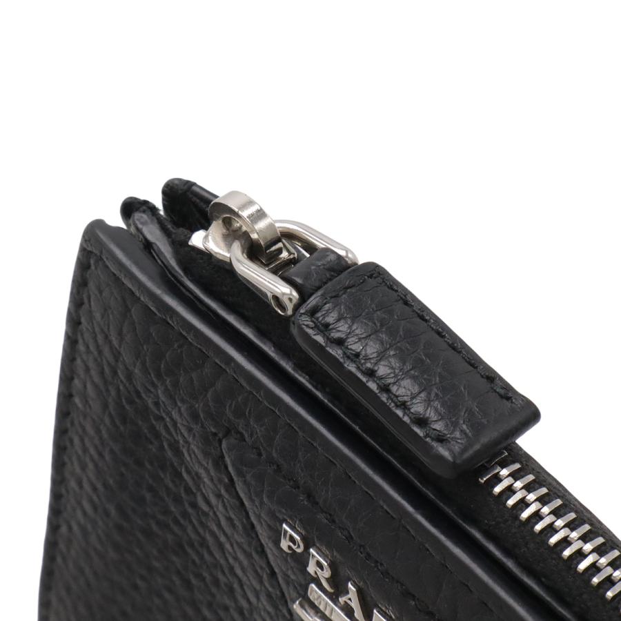 PRADA プラダ トライアングルロゴ コンパクトウォレット 2つ折財布 二つ折り財布 レザー NERO 黒 ブラック シルバー金具 2ML049 | PRADA | 03