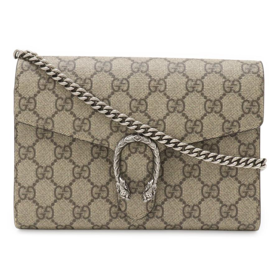 GUCCI グッチ ディオニュソス GGスプリーム チェーンウォレット ショルダーバッグ ポシェット 2WAY クラッチバッグ ベージュ 401231 | GUCCI
