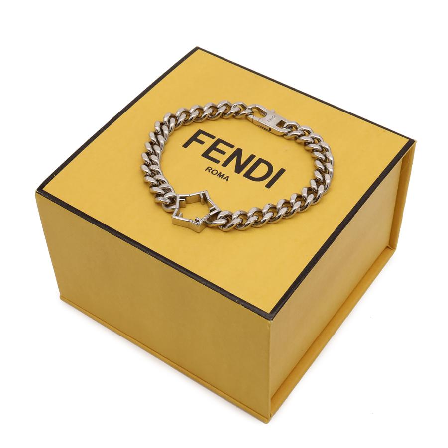 FENDI フェンディ ブレスレット チェーンブレス カーブチェーン スターモチーフ 星 FFロゴ メタル キュービックジルコニア Sサイズ | FENDI | 05