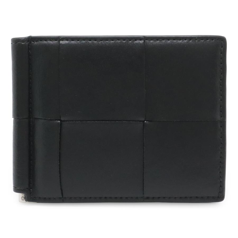 BOTTEGA VENETA ボッテガ ヴェネタ カセット マキシイントレチャート 2つ折札入れ 2つ折財布 マネークリップ付き レザー ブラック 黒 | BOTTEGA VENETA