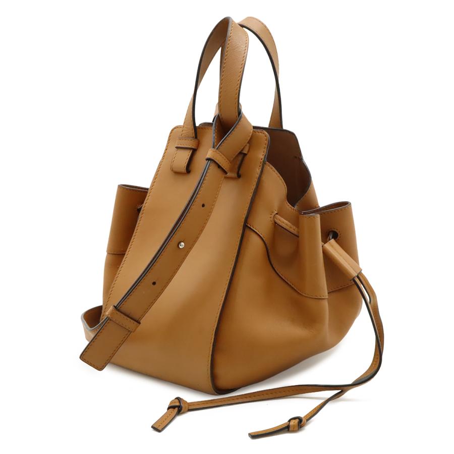 LOEWE ロエベ ハンモック ドローストリング バッグ スモール ハンドバッグ 2WAY ショルダーバッグ レザー ブラウン 茶 シルバー金具 | LOEWE | 01