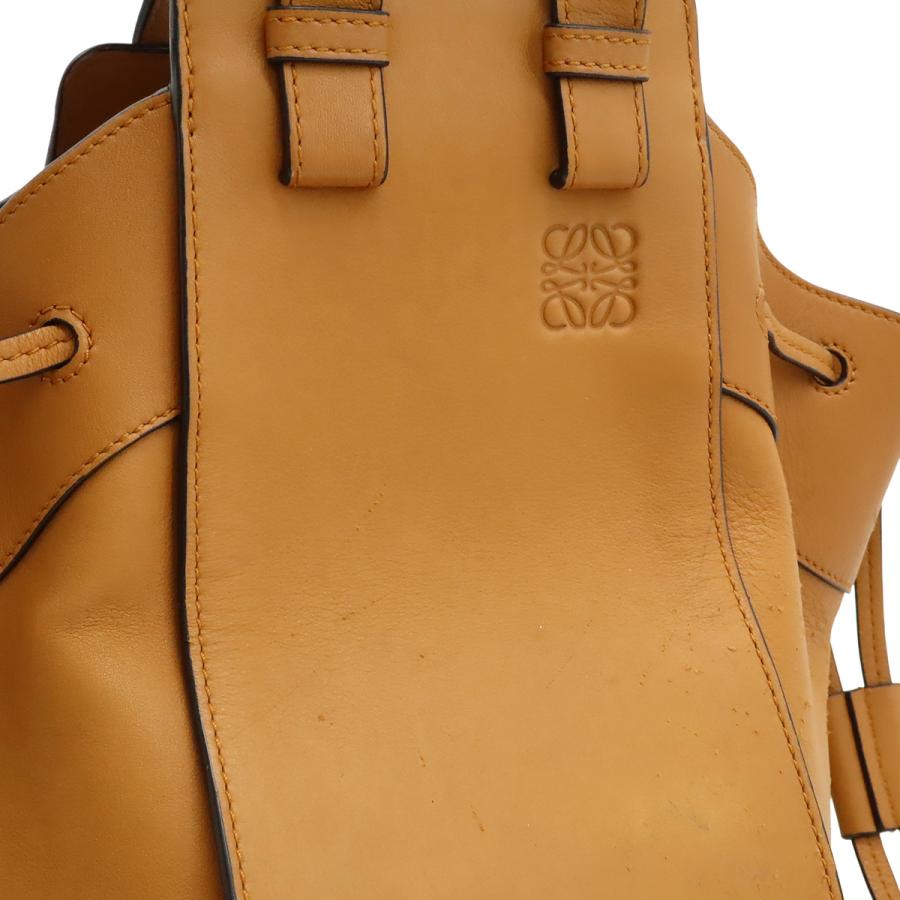LOEWE ロエベ ハンモック ドローストリング バッグ スモール ハンドバッグ 2WAY ショルダーバッグ レザー ブラウン 茶 シルバー金具 | LOEWE | 07