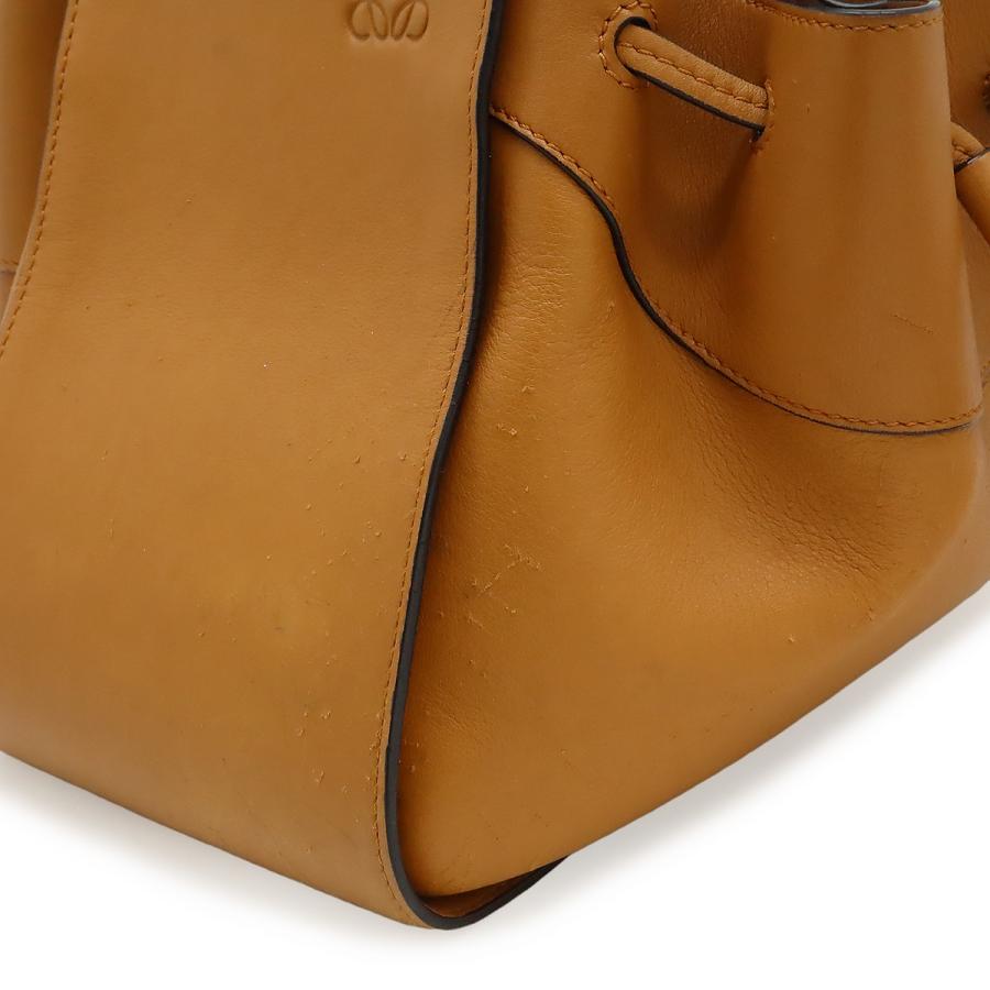 LOEWE ロエベ ハンモック ドローストリング バッグ スモール ハンドバッグ 2WAY ショルダーバッグ レザー ブラウン 茶 シルバー金具 | LOEWE | 08