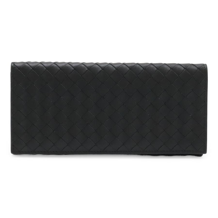 BOTTEGA VENETA ボッテガ ヴェネタ ボッテガベネタ イントレチャート 2つ折長財布 二つ折り長札入れ レザー ブラック 黒 120697 | BOTTEGA VENETA
