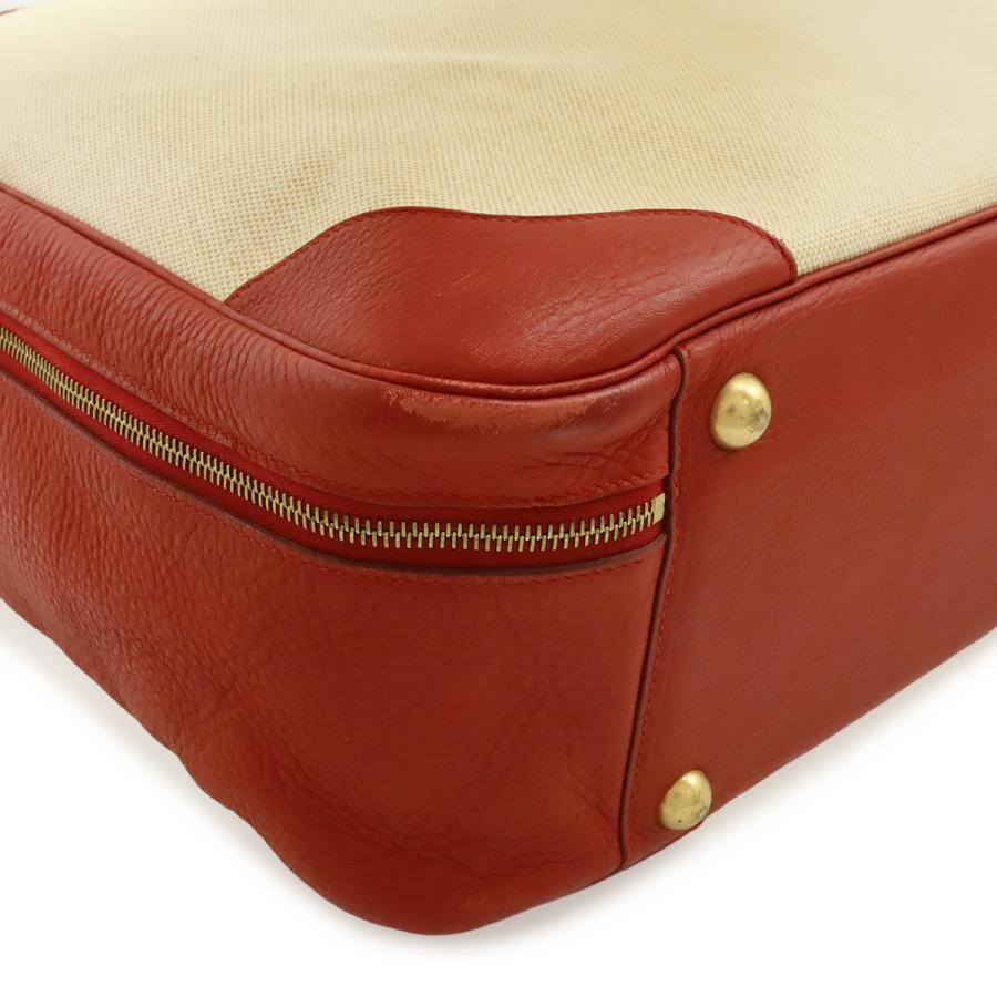 HERMES エルメス ヴィクトリア50 ボストンバッグ 旅行カバン トラベルバッグ トワルアッシュ トリヨンクレマンス ベージュ レッド 赤 | HERMES | 02