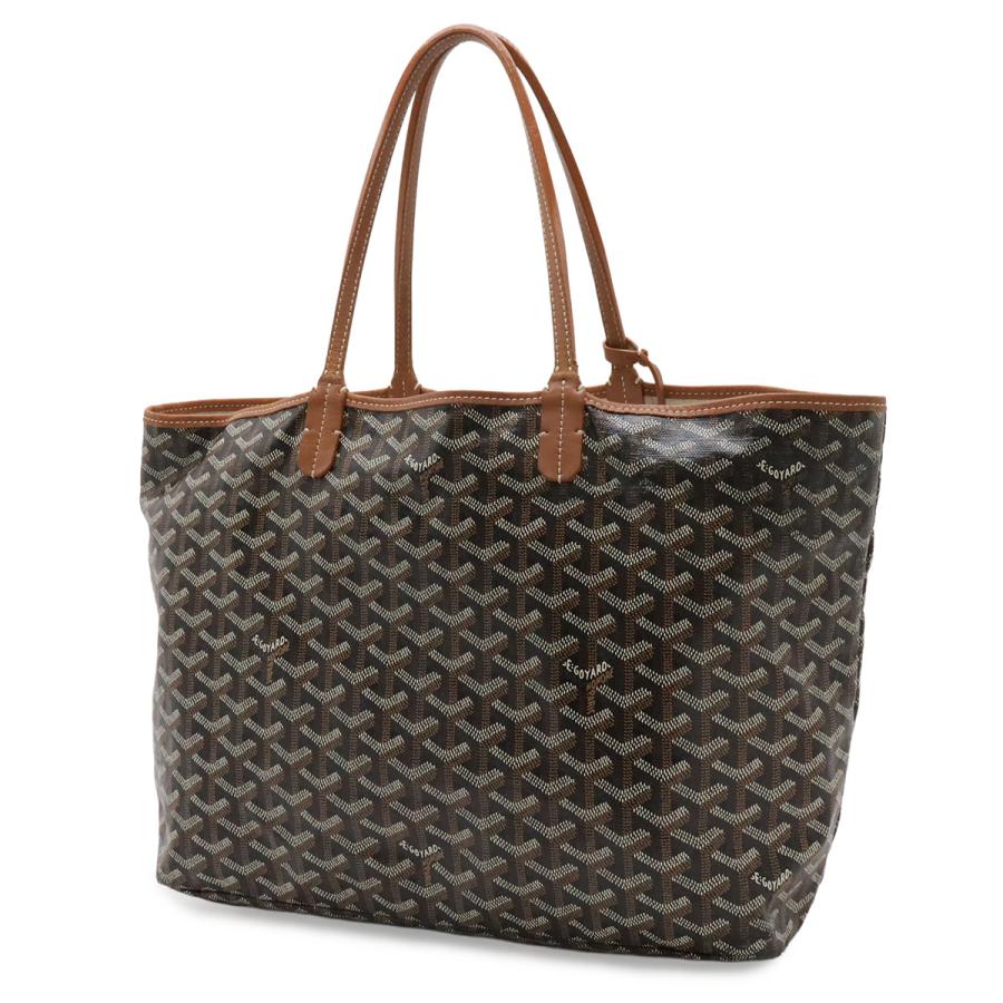 GOYARD ゴヤール サンルイPM トートバッグ ショルダーバッグ コーティングキャンバス PVC レザー ブラック 黒 ブラウン 茶 ポーチ付き | GOYARD | 01