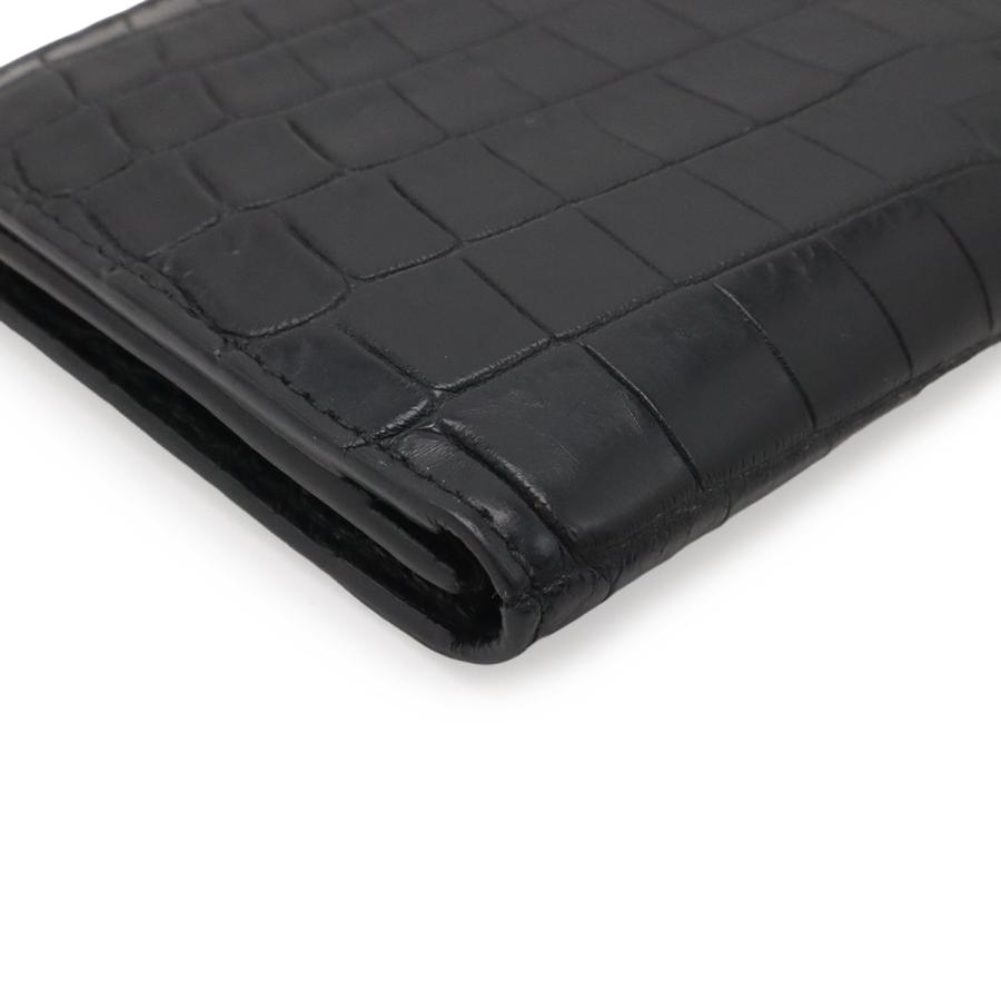 BOTTEGA VENETA ボッテガ ヴェネタ ボッテガベネタ 2つ折り札入れ 二つ折り長財布 クロコダイル マット ワニ革 レザー ブラック 黒 | BOTTEGA VENETA | 02