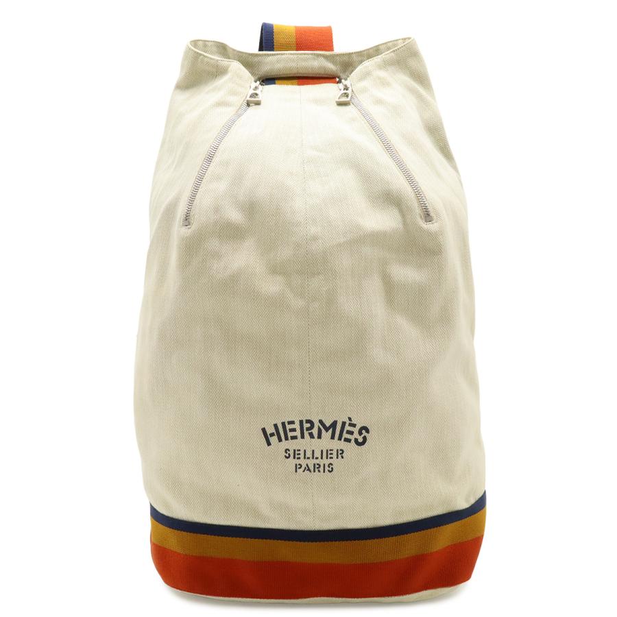 HERMES エルメス キャバリエ ショルダーバッグ ワンショルダー ボディバッグ キャンバス ナチュラル オレンジ イエロー ネイビー | HERMES