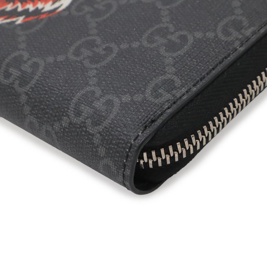 GUCCI グッチ GGスプリーム ジップアラウンドウォレット ウルフ ラウンドファスナー 長財布 PVC ダークグレー ブラック レッド 451273 | GUCCI | 02