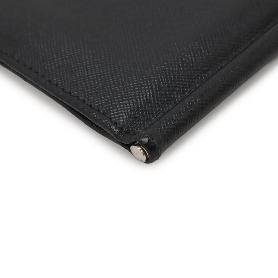 PRADA プラダ SAFFIANO 2つ折札入れ 二つ折り財布 マネークリップ式 ビルクリップ レザー NERO 黒 ブラック シルバー金具 2M1077 | PRADA | 02