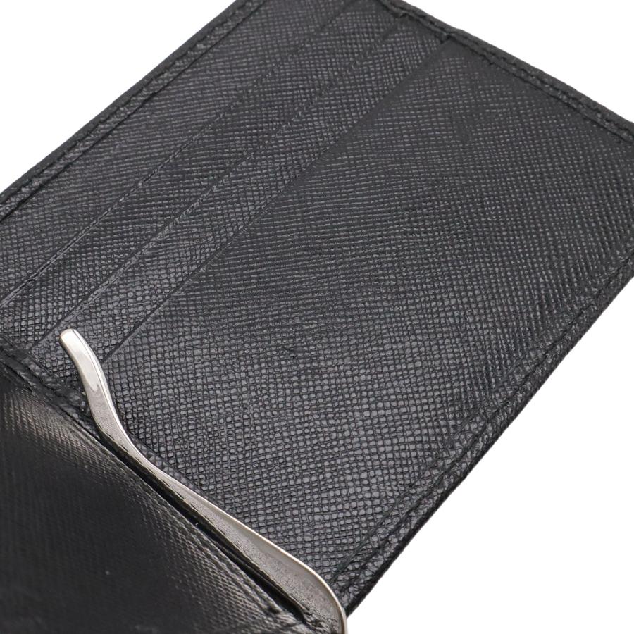 PRADA（プラダ） SAFFIANO 2つ折札入れ 二つ折り財布 マネークリップ式