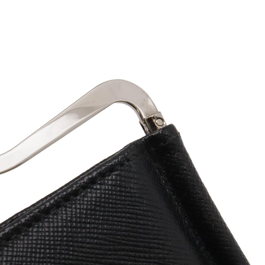 PRADA プラダ SAFFIANO 2つ折札入れ 二つ折り財布 マネークリップ式 ビルクリップ レザー NERO 黒 ブラック シルバー金具 2M1077 | PRADA | 06