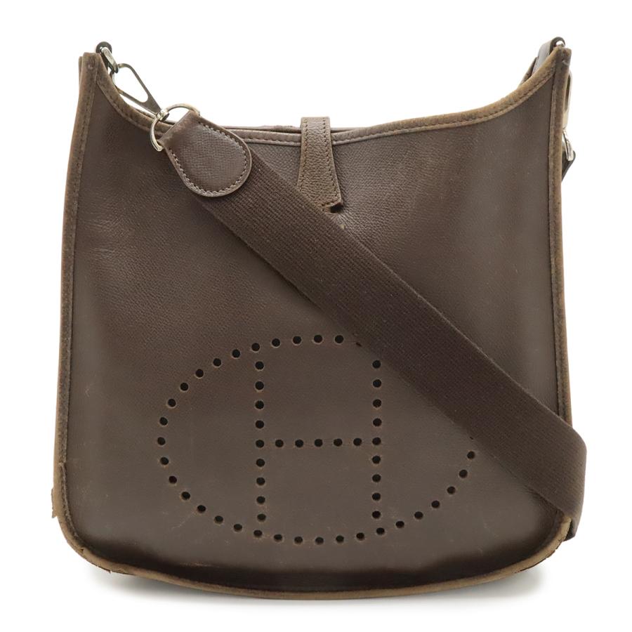 HERMES エルメス エヴリン エブリンI エブリン1 PM ショルダーバッグ セミショルダー クシュベル レザー ダークブラウン シルバー金具 | HERMES