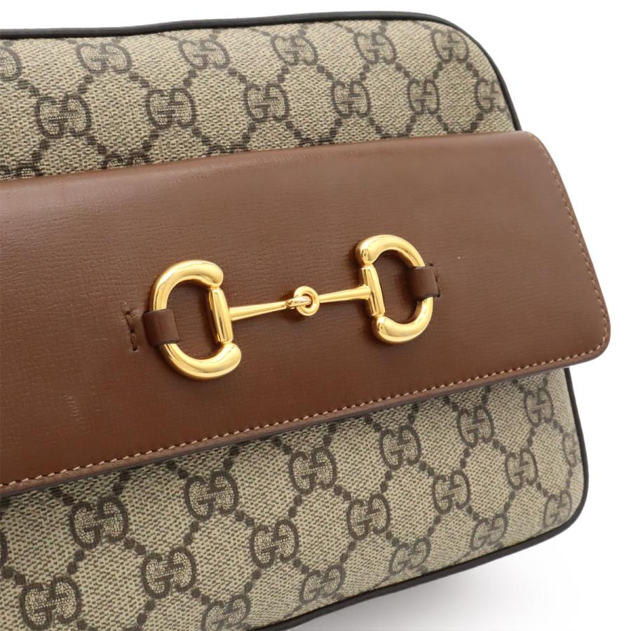 GUCCI グッチ ホースビット 1955 スモール ショルダーバッグ GGスプリーム ポシェット 斜め掛け レザー ベージュ ブラウン ゴールド金具 | GUCCI | 07