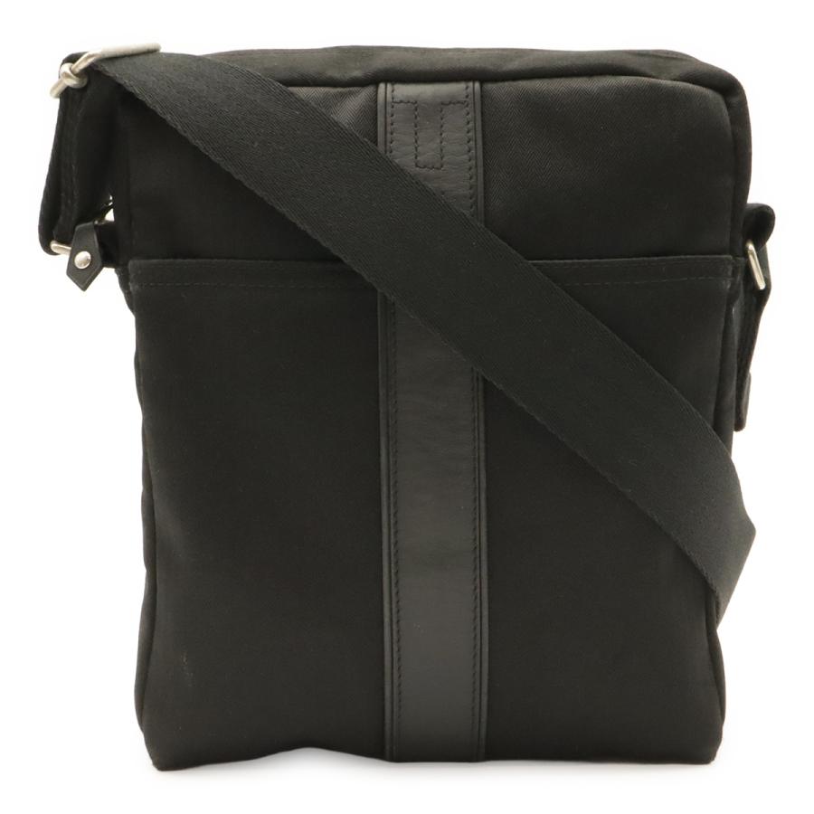 HERMES エルメス アカプルコ バンドリエールMM ショルダーバッグ ポシェット 斜め掛け トワルシェブロン レザー ブラック 黒 | HERMES