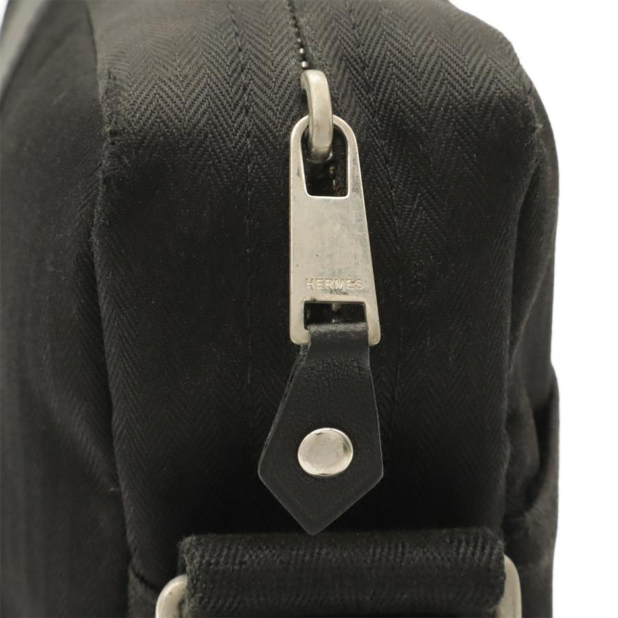 HERMES エルメス アカプルコ バンドリエールMM ショルダーバッグ ポシェット 斜め掛け トワルシェブロン レザー ブラック 黒 | HERMES | 03