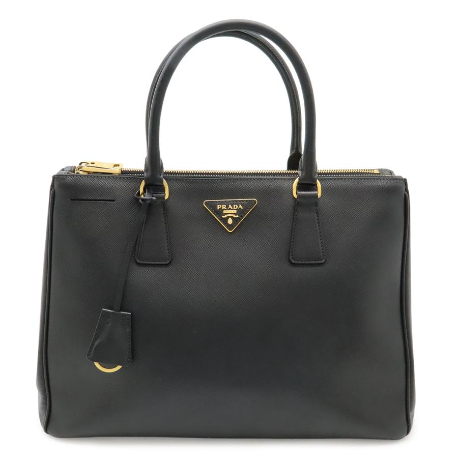 PRADA プラダ ガレリア SAFFIANO ハンドバッグ トートバッグ レザー NERO 黒 ブラック ゴールド金具 ショルダーストラップ欠品 1BA274 | PRADA