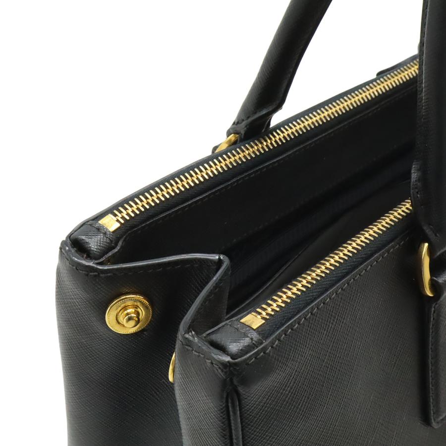 PRADA プラダ ガレリア SAFFIANO ハンドバッグ トートバッグ レザー NERO 黒 ブラック ゴールド金具 ショルダーストラップ欠品 1BA274 | PRADA | 06