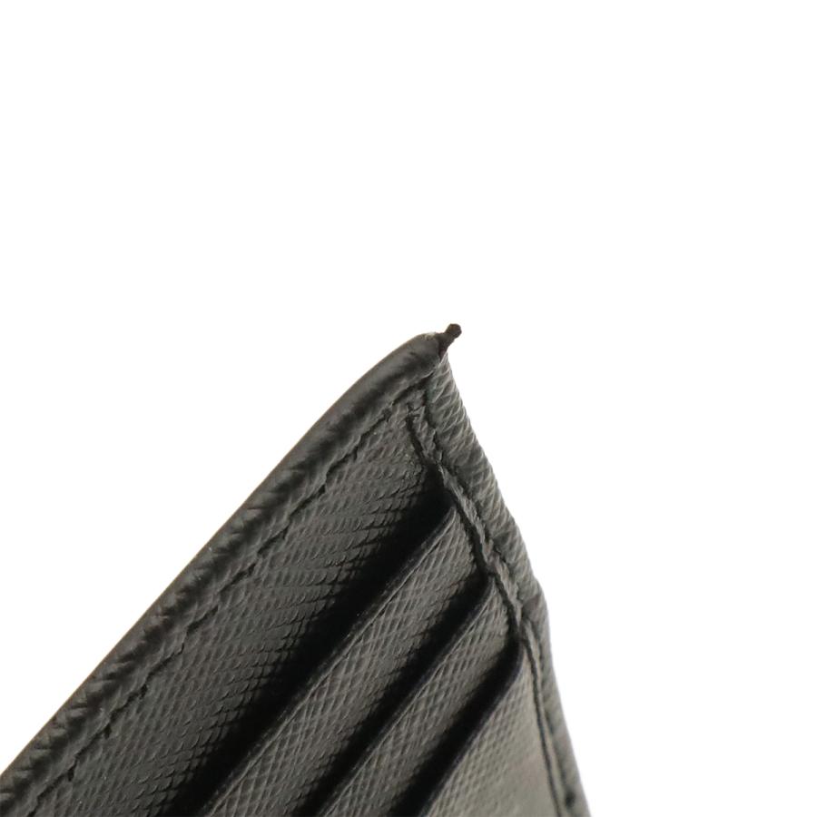 PRADA プラダ トライアングルロゴ 2つ折札入れ 二つ折り財布 マネークリップ式 ビルクリップ レザー NERO 黒 ブラック シルバー金具 | PRADA | 04
