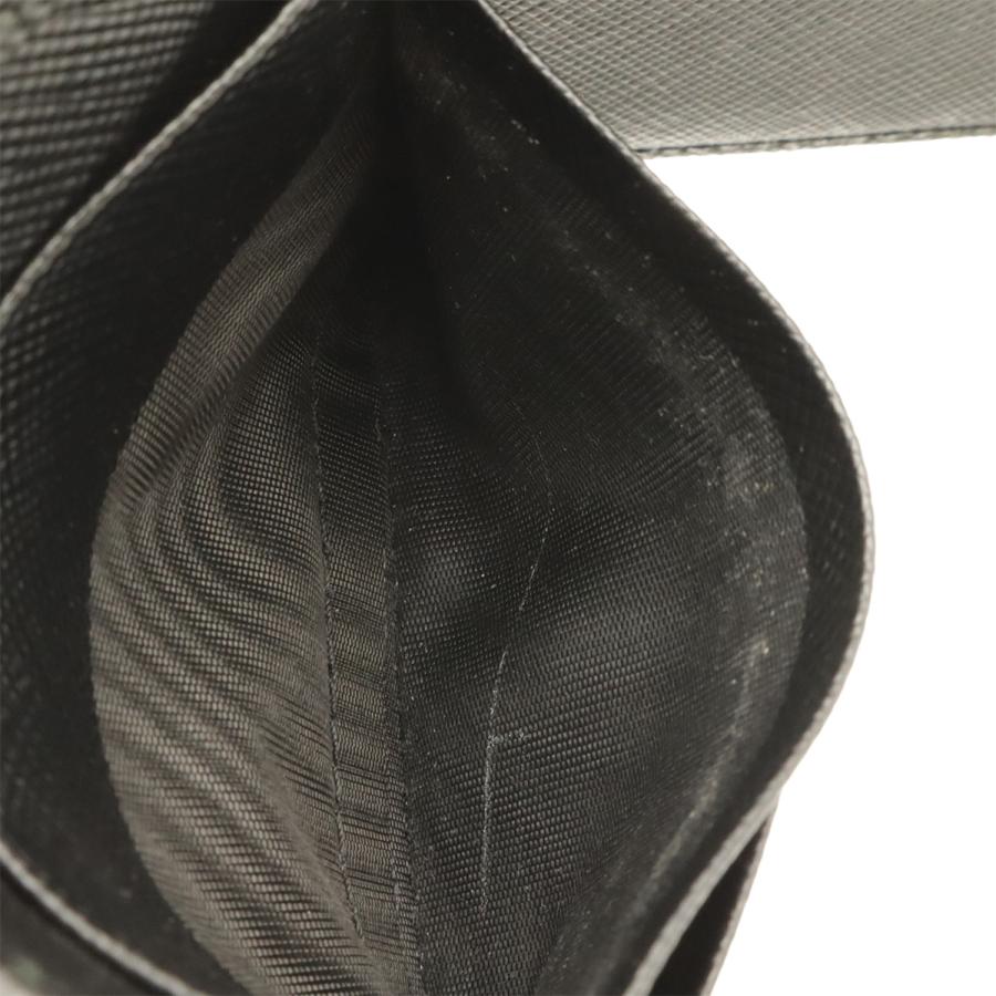 PRADA プラダ トライアングルロゴ 2つ折札入れ 二つ折り財布 マネークリップ式 ビルクリップ レザー NERO 黒 ブラック シルバー金具 | PRADA | 06
