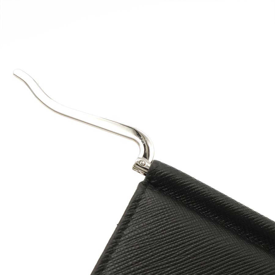PRADA プラダ トライアングルロゴ 2つ折札入れ 二つ折り財布 マネークリップ式 ビルクリップ レザー NERO 黒 ブラック シルバー金具 | PRADA | 07