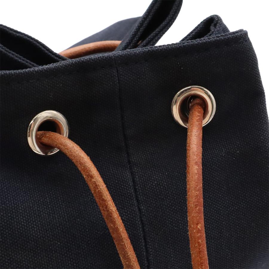 HERMES エルメス ポロションミミルPM ショルダーバッグ ワンショルダー セミショルダー 巾着 キャンバス レザー ネイビー 紺 | HERMES | 03