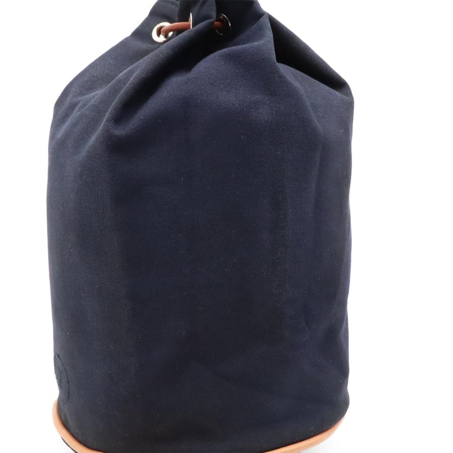 HERMES エルメス ポロションミミルPM ショルダーバッグ ワンショルダー セミショルダー 巾着 キャンバス レザー ネイビー 紺 | HERMES | 06