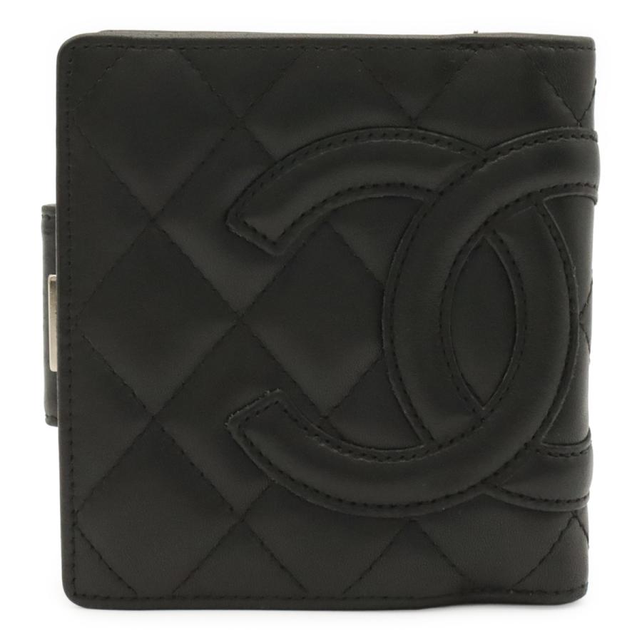 CHANEL シャネル カンボンライン がま口財布 ガマ口 2つ折財布 二つ折り ソフトカーフ レザー ブラック 黒 ホワイト 白 ピンク A26720 | CHANEL