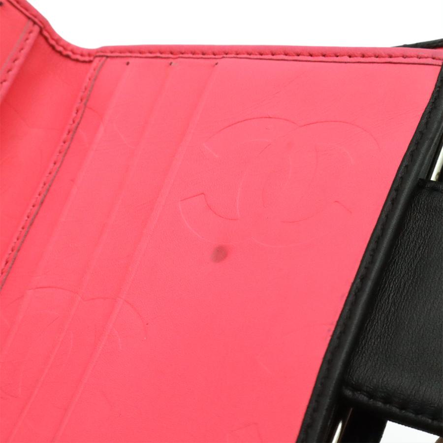CHANEL シャネル カンボンライン がま口財布 ガマ口 2つ折財布 二つ折り ソフトカーフ レザー ブラック 黒 ホワイト 白 ピンク A26720 | CHANEL | 04