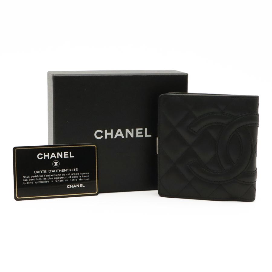CHANEL シャネル カンボンライン がま口財布 ガマ口 2つ折財布 二つ折り ソフトカーフ レザー ブラック 黒 ホワイト 白 ピンク A26720 | CHANEL | 08