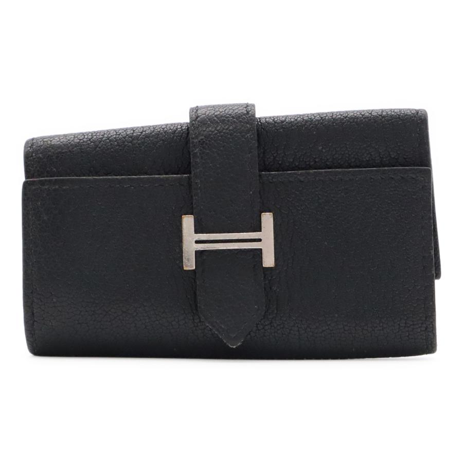 HERMES エルメス ベアン キーケース 4連 シェーブル レザー ブラック 黒 シルバー金具 C刻印 | HERMES
