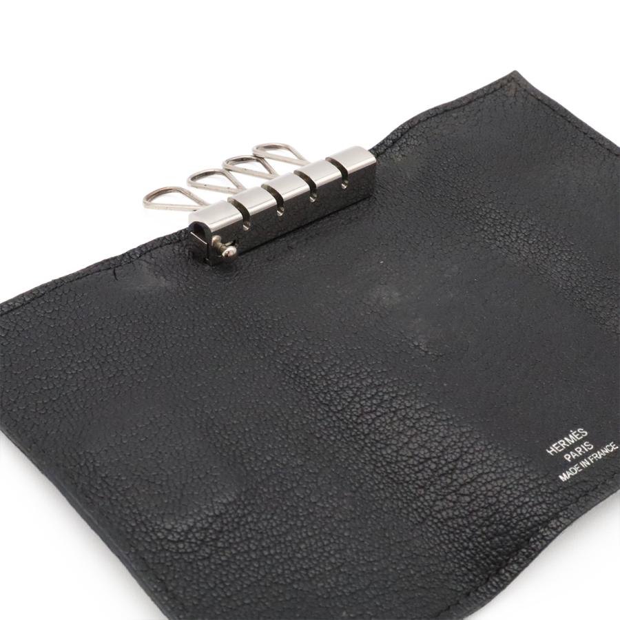 HERMES エルメス ベアン キーケース 4連 シェーブル レザー ブラック 黒 シルバー金具 C刻印 | HERMES | 06