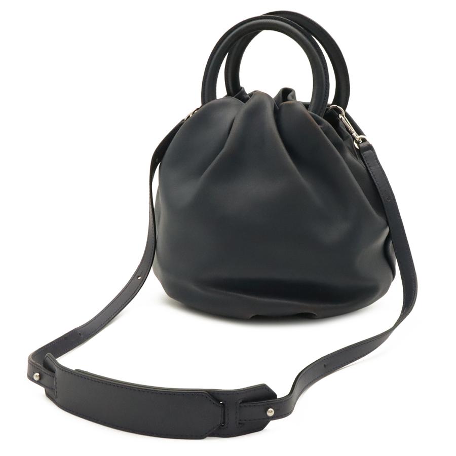 LOEWE ロエベ アナグラム バウンスバッグ ハンドバッグ 2WAY ショルダーバッグ 斜め掛け レザー ネイビー 紺 シルバー金具 | LOEWE | 01