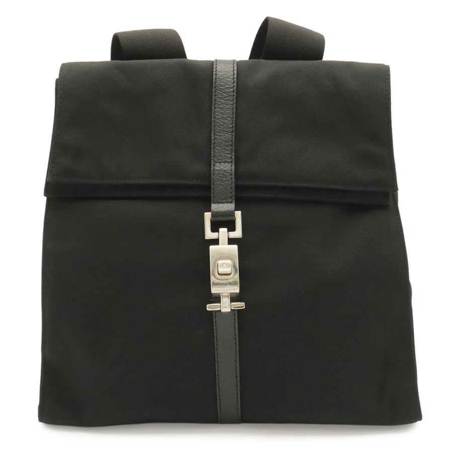 GUCCI グッチ ジャッキー リュックサック バックパック ナイロン レザー ブラック 黒 シルバー金具 0030236 | GUCCI