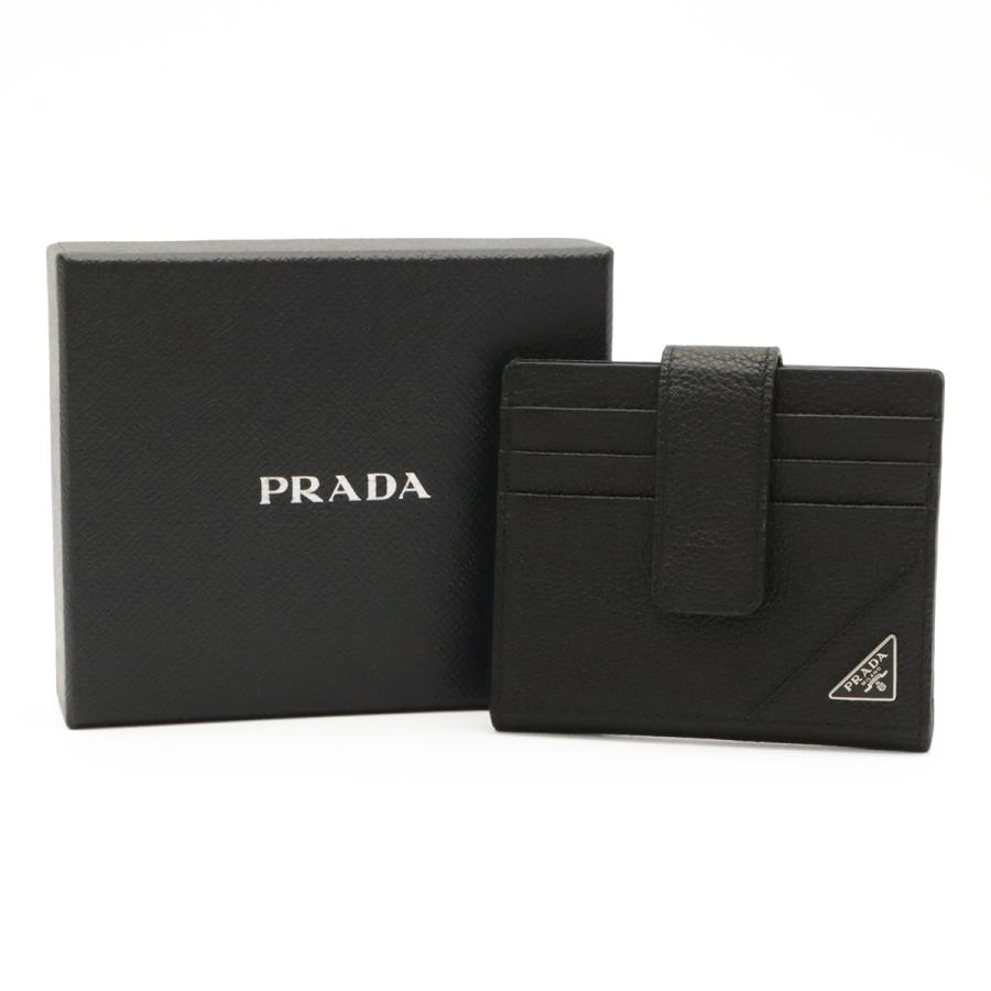 PRADA プラダ トライアングルロゴ カードケース 名刺入れ パスケース レザー NERO 黒 ブラック シルバー金具 2MC049 | PRADA | 05