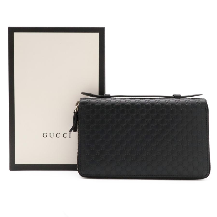 GUCCI グッチ マイクログッチシマ トラベルケース クラッチバッグ セカンドバッグ オーガナイザー 長財布 レザー ブラック | GUCCI | 08
