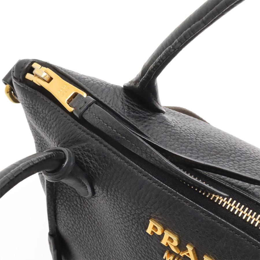 PRADA プラダ VIT.DAINO ハンドバッグ 2WAY ショルダーバッグ ストライプショルダー NERO 黒 ブラック ゴールド金具 1BA111 | PRADA | 04