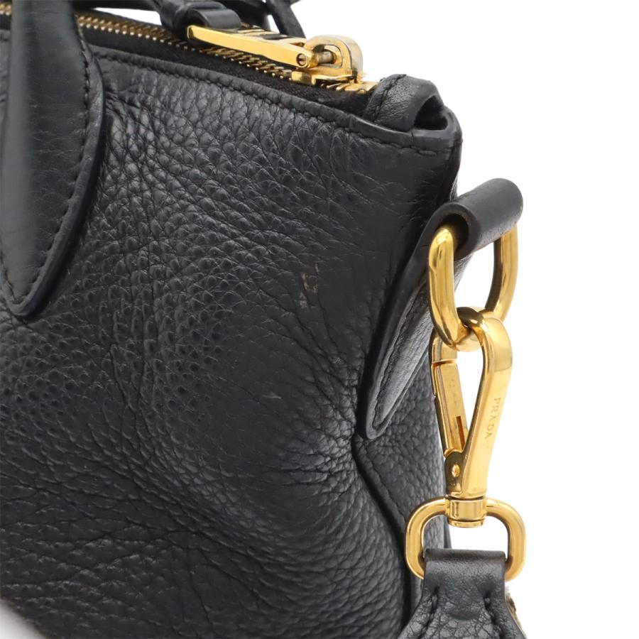 PRADA プラダ VIT.DAINO ハンドバッグ 2WAY ショルダーバッグ ストライプショルダー NERO 黒 ブラック ゴールド金具 1BA111 | PRADA | 06