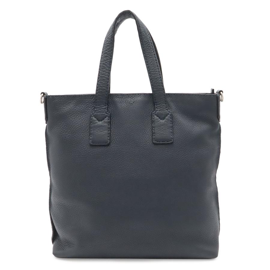 FENDI フェンディ カルラ セレリア トートバッグ ショルダーバッグ セミショルダー レザー ネイビー 紺 シルバー金具 ストラップ欠品 | FENDI
