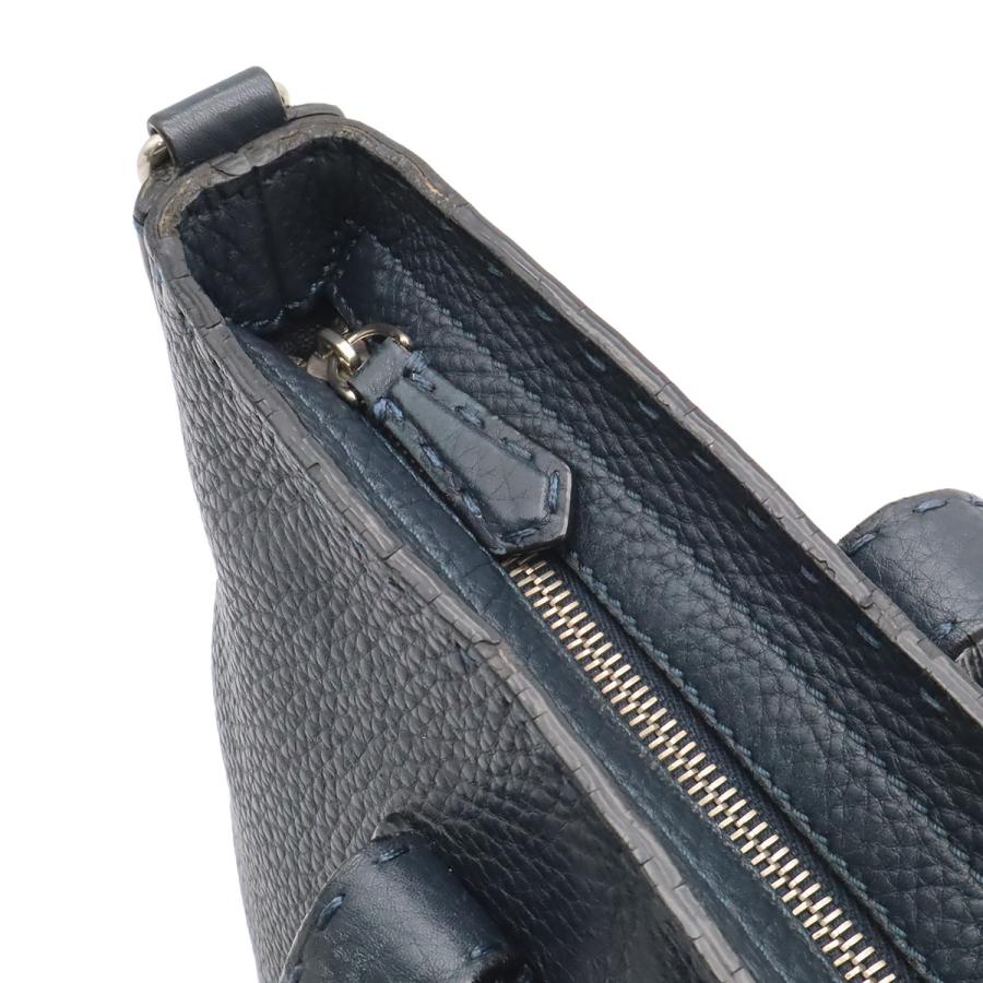 FENDI フェンディ カルラ セレリア トートバッグ ショルダーバッグ セミショルダー レザー ネイビー 紺 シルバー金具 ストラップ欠品 | FENDI | 04